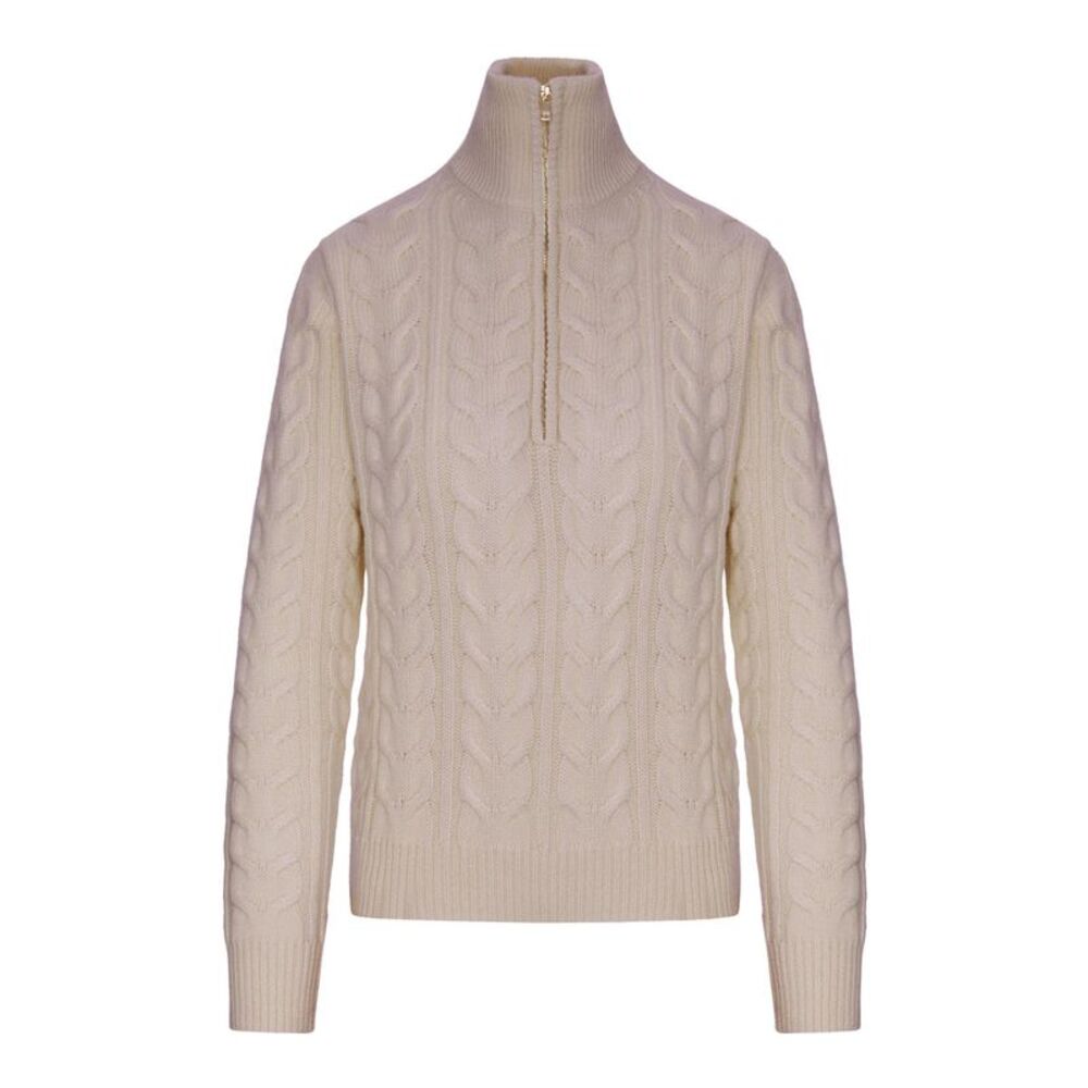 Max Mara Women Cable Knit Cashmere Yarn Sweater